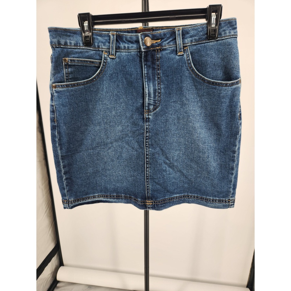 Lee Womens Denim Skort Medium Wash Blue Mini Skirt Shorts 112366495 Size 8